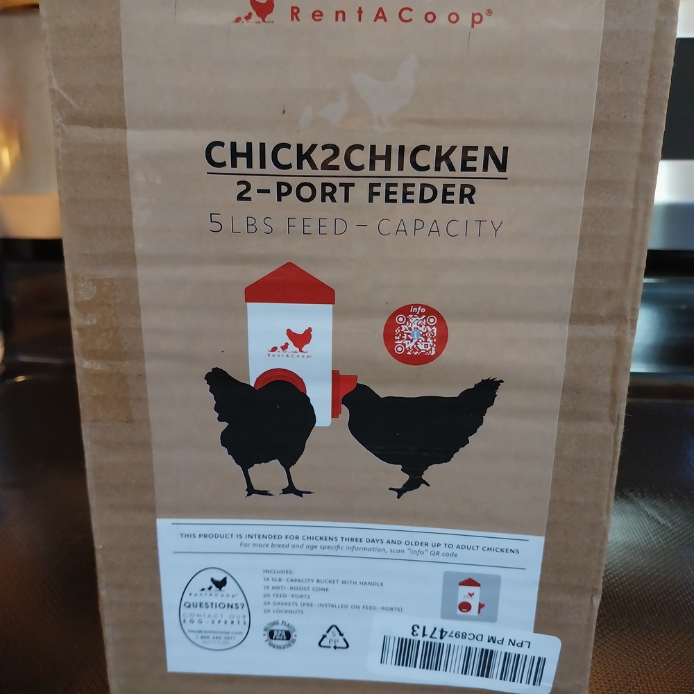CHICK2CHICKEN 2-Port Feeder – White with Red & Blue Accents - Picture 5 of 9